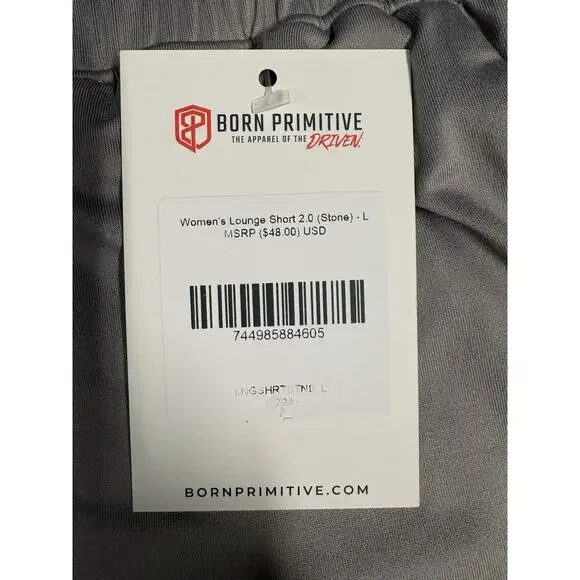 Born Primitive Women’s Lounge Shorts 2.0 Stone Size Large 3.5” Soft MSRP $48 NWT - Picture 7 of 9